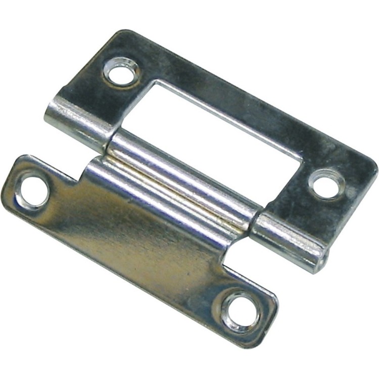 1 - Halbhals-Stahlscharnier in Chromoptik, 51 x 35 mm, Wohnmobil